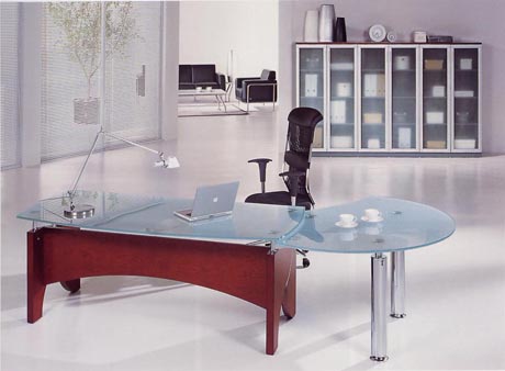 Office Desk|Glass Executive Desk|Office Furniture|Glass Executive Desk|玻璃班台|玻璃办公桌|玻璃办公台 CG-BLBT-23