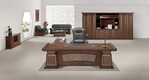 Office Desk|Complete Set Office Furniture|Office Furniture|High-grade Executive Desk|实木大班台|实木大班桌|大班台|大班桌|总裁台|总经理台 CG-K5J321